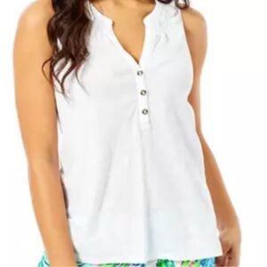 Lilly Pulitzer Essie sleeveless top Resort white XL NWT
